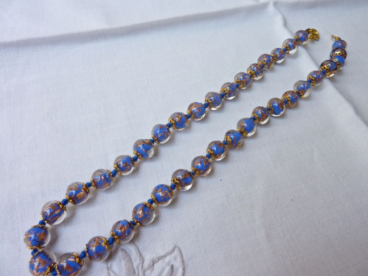 collier pour femme, collier en verre de Murano, bijoux en verre 