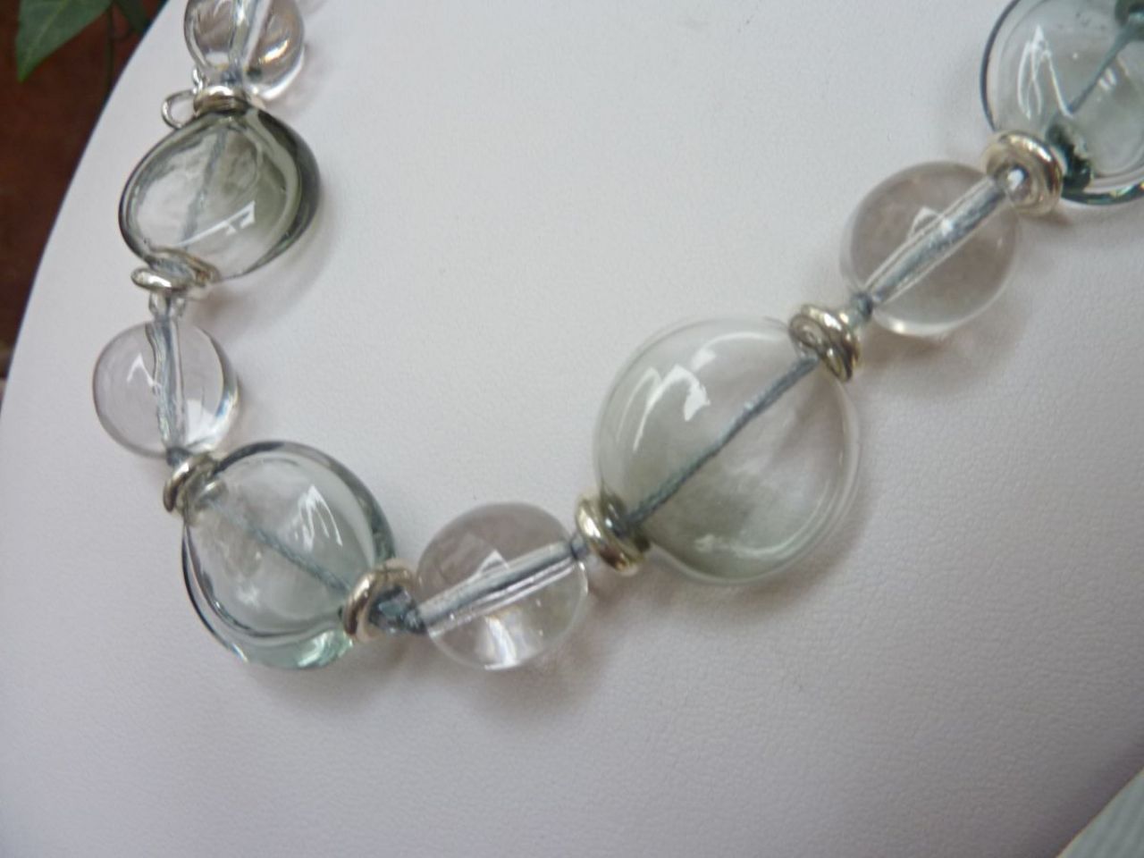  ollier en verre de Murano  fait main, perles soufflées 