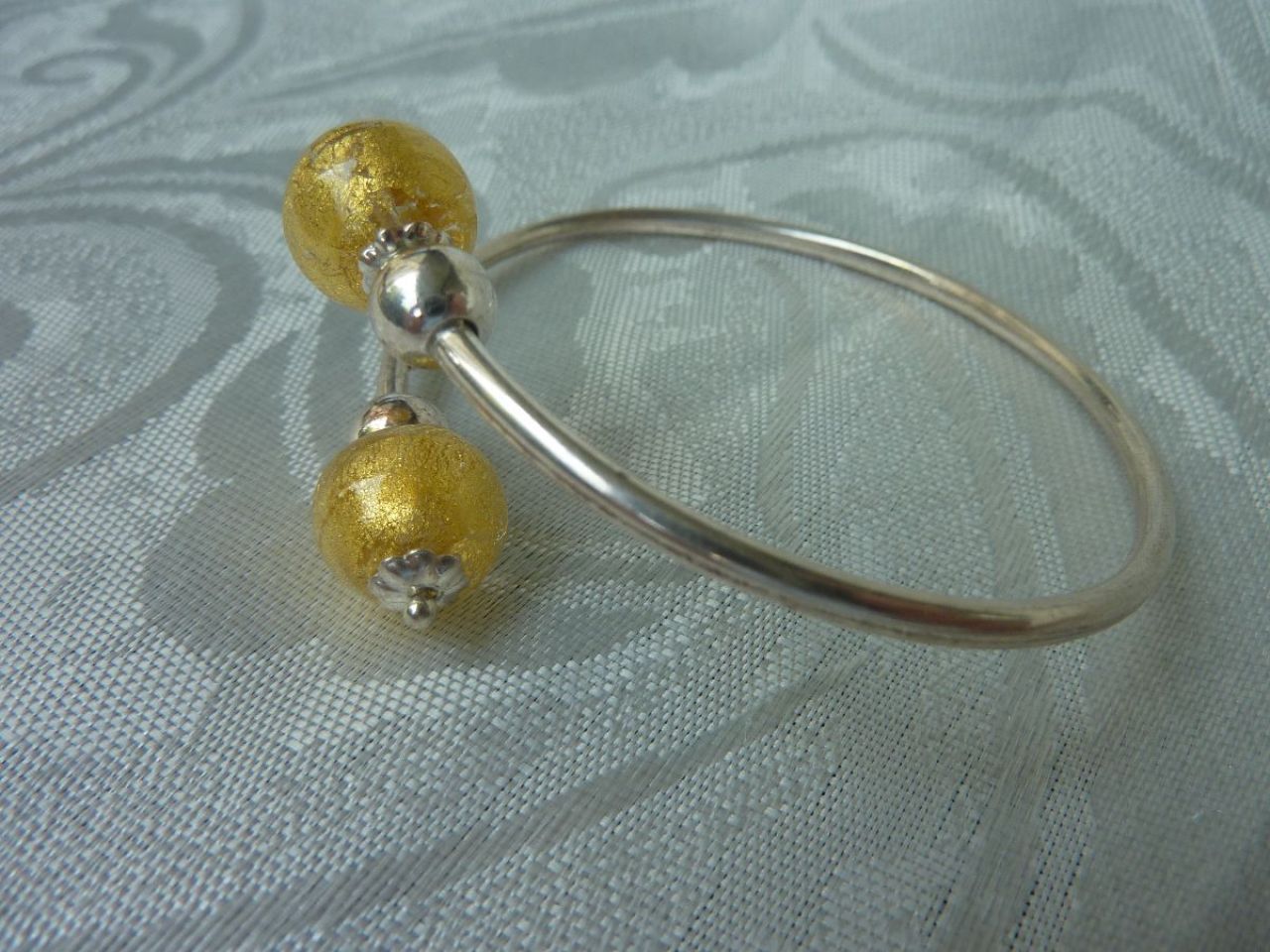 bracelet argent et verre de Murano 