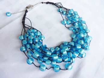 collier en verre de murano, bijoux  femme, artisanat Vénitien 