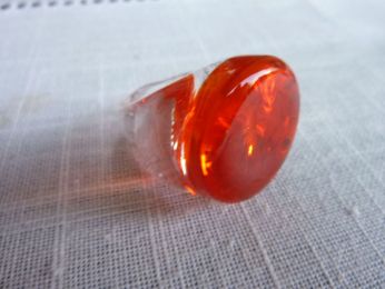 Bague en verre de Murano fait à la main, couleur rouge feu ,verre cristal