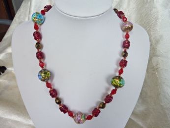 bijoux femme fantasie en verre, collier en verre de Murano 