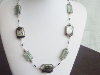 collier en verre de Murano, collier femme