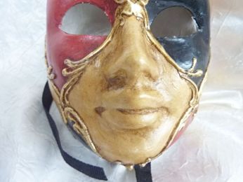 masque visage pour la décoration, papier mâché, décoré à la main, artisanat vénitien