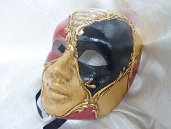 masque visage pour la décoration, papier mâché, décoré à la main, artisanat vénitien
