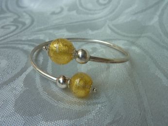 bracelet argent et verre de Murano 