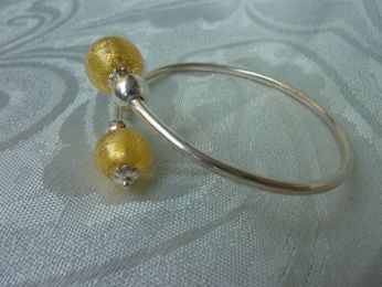 bracelet argent et verre de Murano 